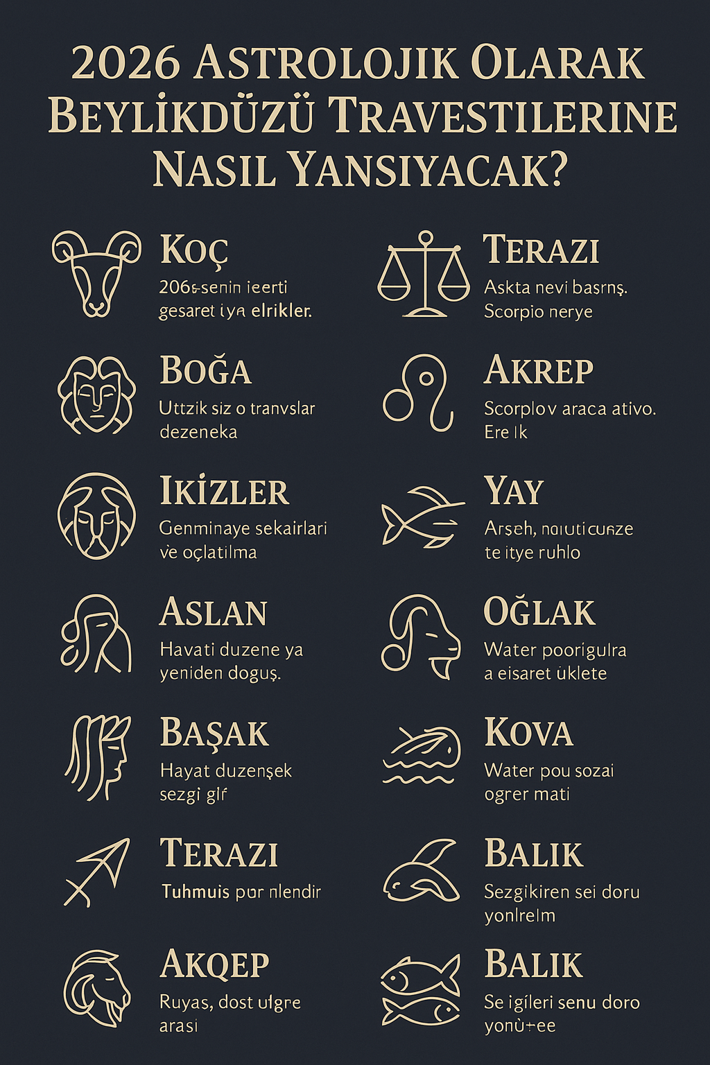 2026 Astrolojik Olarak Beylikdüzü Travestilerine Nasıl Yansıyacak?